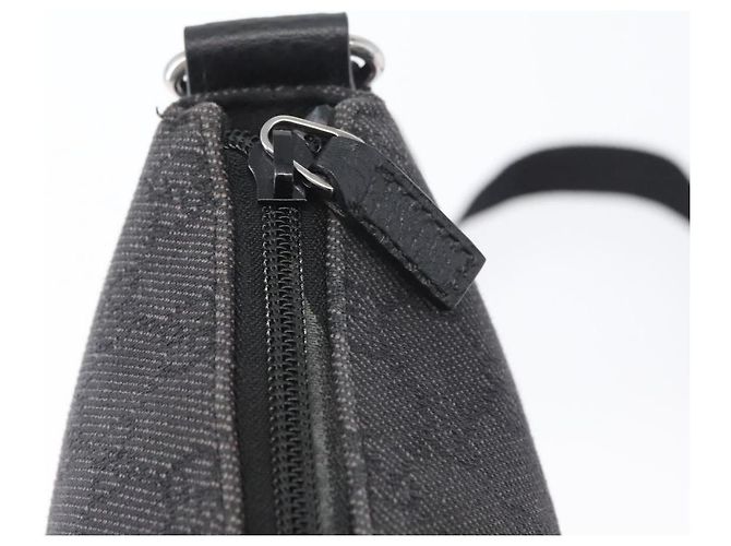 Borsa a Spalla GG Canvas Gucci Nera Argento 374414 Auth 174510 Nero - vista 10