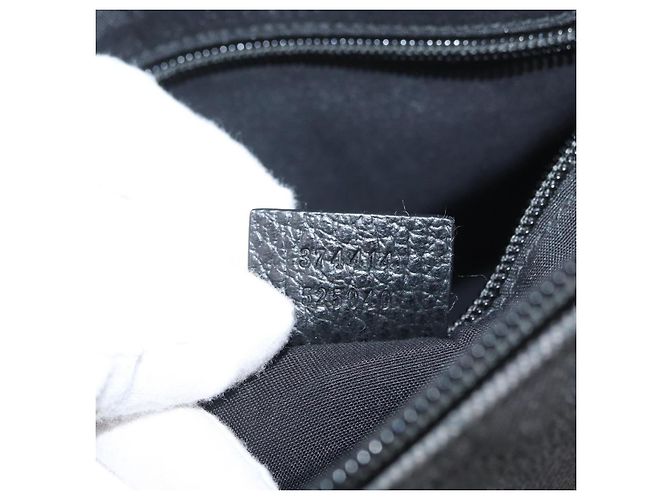 Borsa a Spalla GG Canvas Gucci Nera Argento 374414 Auth 174510 Nero - vista 12