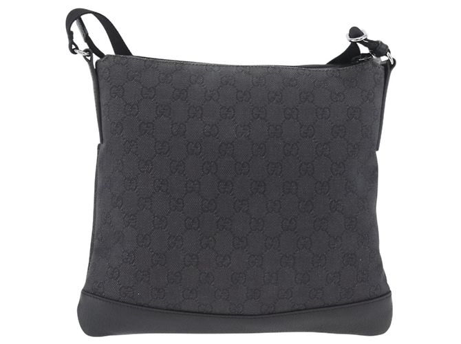 Borsa a Spalla GG Canvas Gucci Nera Argento 374414 Auth 174510 Nero - vista 2