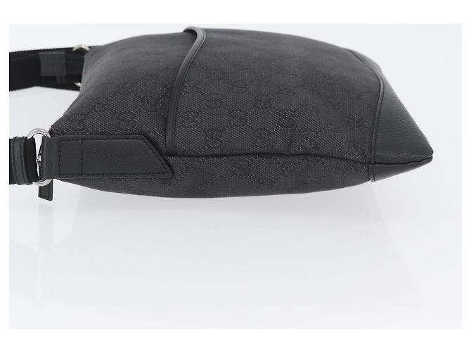 Borsa a Spalla GG Canvas Gucci Nera Argento 374414 Auth 174510 Nero - vista 4