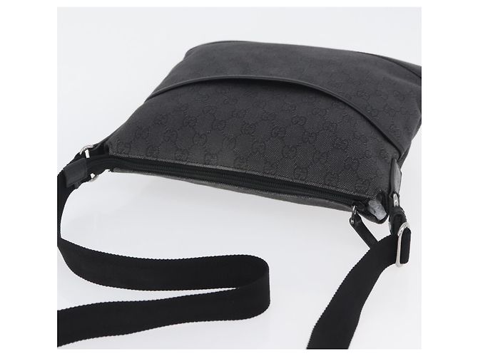 Borsa a Spalla GG Canvas Gucci Nera Argento 374414 Auth 174510 Nero - vista 6