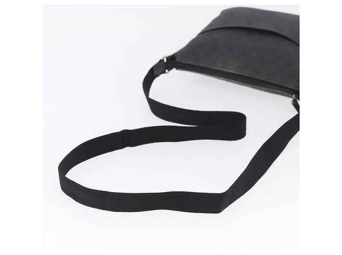 Borsa a Spalla GG Canvas Gucci Nera Argento 374414 Auth 174510 Nero - vista 7
