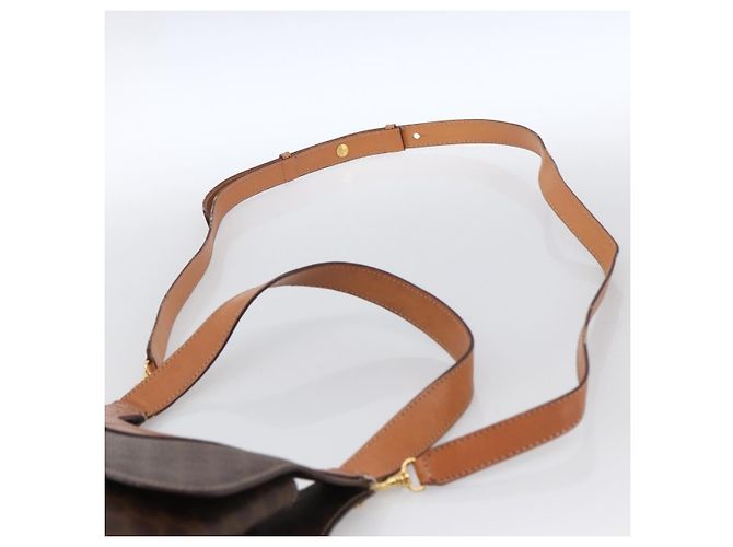 Céline Borsa a mano in tela Macadam CELINE in pelle PVC 2 in 1 marrone oro Auth 170070 D'oro - vista 14