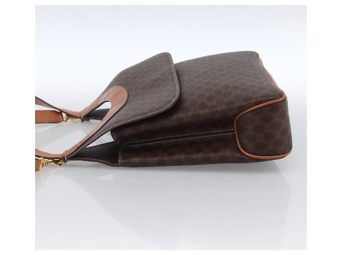 Céline Borsa a mano in tela Macadam CELINE in pelle PVC 2 in 1 marrone oro Auth 170070 D'oro - vista 3