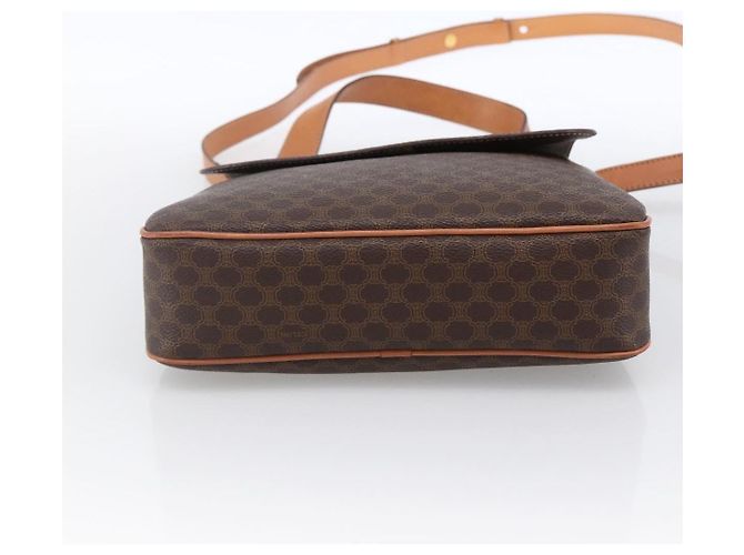 Céline Borsa a mano in tela Macadam CELINE in pelle PVC 2 in 1 marrone oro Auth 170070 D'oro - vista 5