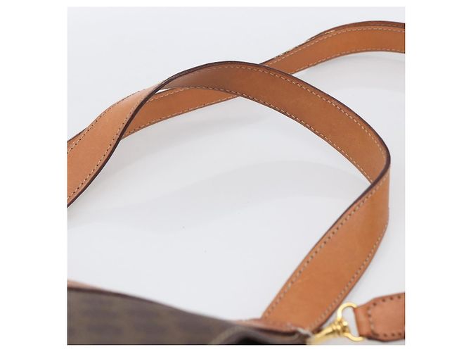 Céline Borsa a mano in tela Macadam CELINE in pelle PVC 2 in 1 marrone oro Auth 170070 D'oro - vista 8