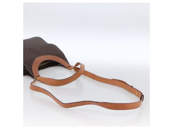 Céline Borsa a mano in tela Macadam CELINE in pelle PVC 2 in 1 marrone oro Auth 170070 D'oro - vista 9