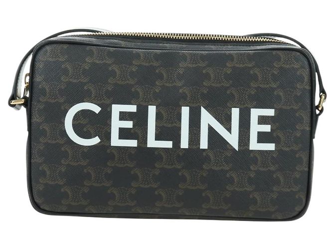 Céline Borsa Messenger Triomphe Medium CELINE Borsa a Spalla PVC Nero Oro Auth ARZ678SAM D'oro - vista 13