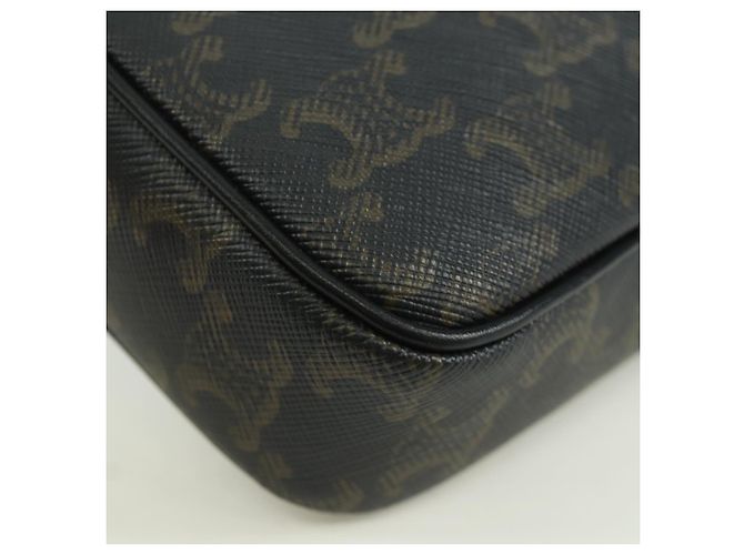 Céline Borsa Messenger Triomphe Medium CELINE Borsa a Spalla PVC Nero Oro Auth ARZ678SAM D'oro - vista 15