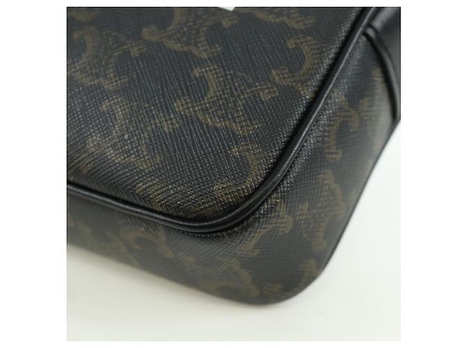Céline Borsa Messenger Triomphe Medium CELINE Borsa a Spalla PVC Nero Oro Auth ARZ678SAM D'oro - vista 16