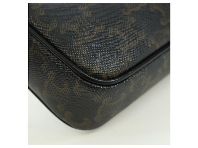 Céline Borsa Messenger Triomphe Medium CELINE Borsa a Spalla PVC Nero Oro Auth ARZ678SAM D'oro - vista 17