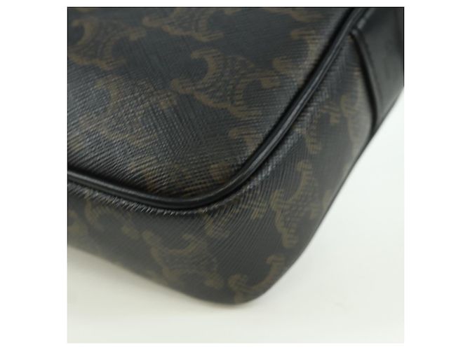 Céline Borsa Messenger Triomphe Medium CELINE Borsa a Spalla PVC Nero Oro Auth ARZ678SAM D'oro - vista 18