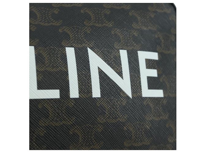 Céline Borsa Messenger Triomphe Medium CELINE Borsa a Spalla PVC Nero Oro Auth ARZ678SAM D'oro - vista 20