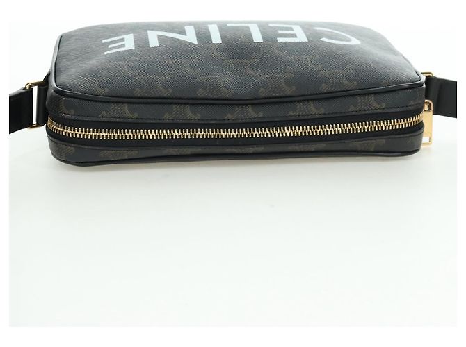 Céline Borsa Messenger Triomphe Medium CELINE Borsa a Spalla PVC Nero Oro Auth ARZ678SAM D'oro - vista 6