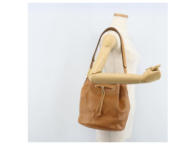 Borsa a Spalla Christian Dior Pelle Marrone Oro Auth ep13792 D'oro - vista 22