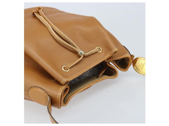 Borsa a Spalla Christian Dior Pelle Marrone Oro Auth ep13792 D'oro - vista 6