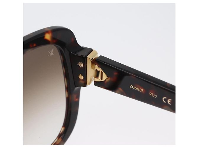 Gafas de sol LOUIS VUITTON de plástico marrón Z1597E LV Auth BA11404 Castaño - vista 14