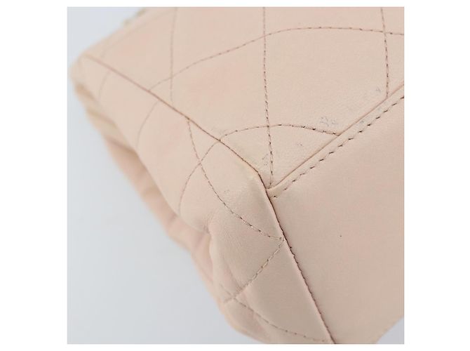 CHANEL Borsa a Mano Chain Matelassé in Pelle di Agnello Rosa Oro CC Auth ka3130SAV D'oro - vista 14