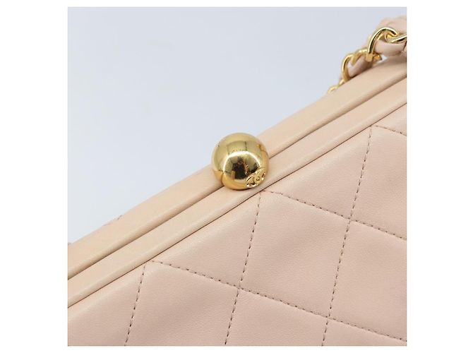 CHANEL Borsa a Mano Chain Matelassé in Pelle di Agnello Rosa Oro CC Auth ka3130SAV D'oro - vista 17