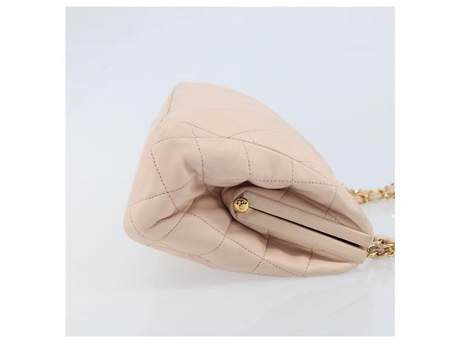 CHANEL Borsa a Mano Chain Matelassé in Pelle di Agnello Rosa Oro CC Auth ka3130SAV D'oro - vista 3