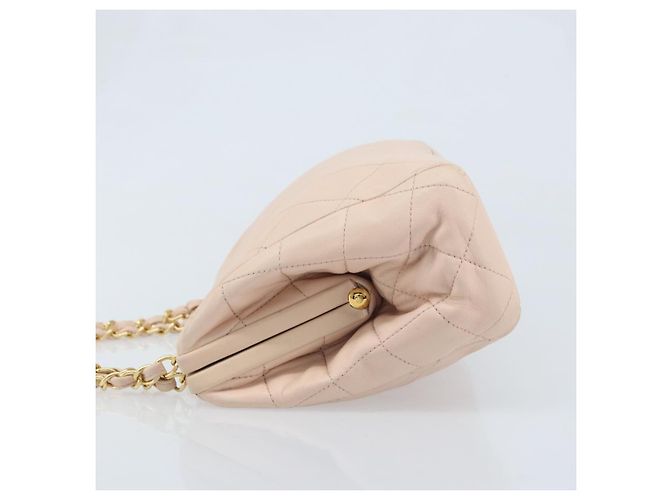 CHANEL Borsa a Mano Chain Matelassé in Pelle di Agnello Rosa Oro CC Auth ka3130SAV D'oro - vista 4