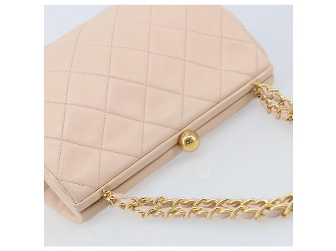 CHANEL Borsa a Mano Chain Matelassé in Pelle di Agnello Rosa Oro CC Auth ka3130SAV D'oro - vista 6