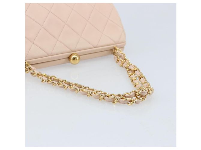 CHANEL Borsa a Mano Chain Matelassé in Pelle di Agnello Rosa Oro CC Auth ka3130SAV D'oro - vista 7