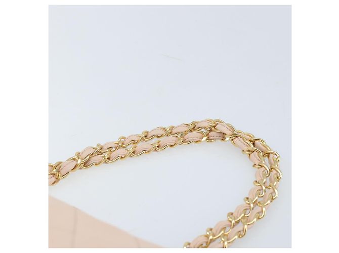 CHANEL Borsa a Mano Chain Matelassé in Pelle di Agnello Rosa Oro CC Auth ka3130SAV D'oro - vista 8