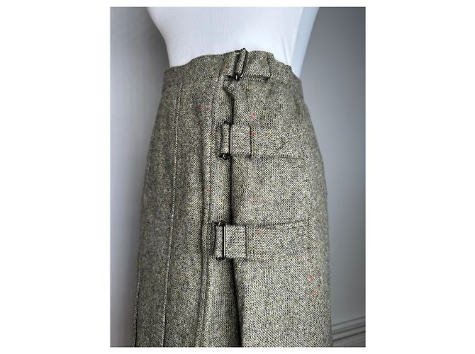 Gonna Lunga in Lana Vintage Dior Grigia M Grigio - vista 4