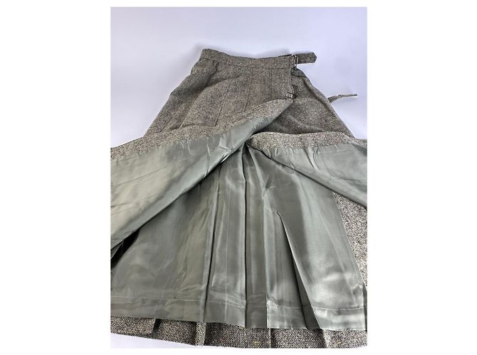 Gonna Lunga in Lana Vintage Dior Grigia M Grigio - vista 7
