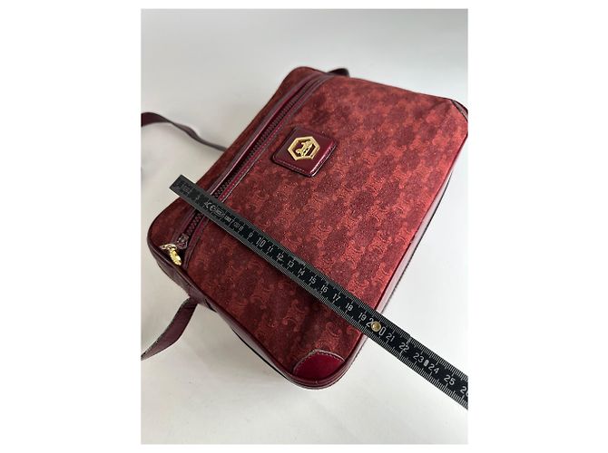Céline Bolso de hombro de ante burdeos Celine Paris Triomphe Monogram de los años 70 - vista 14