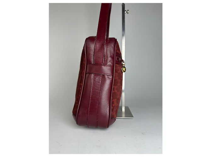 Céline Bolso de hombro de ante burdeos Celine Paris Triomphe Monogram de los años 70 - vista 5