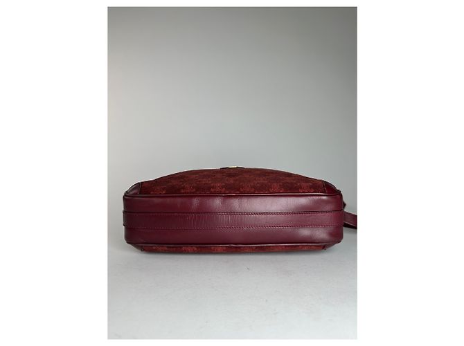 Céline Bolso de hombro de ante burdeos Celine Paris Triomphe Monogram de los años 70 - vista 6