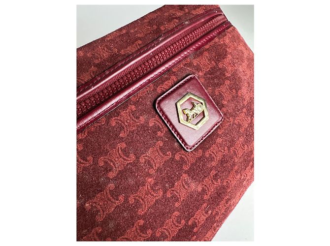 Céline Bolso de hombro de ante burdeos Celine Paris Triomphe Monogram de los años 70 - vista 7