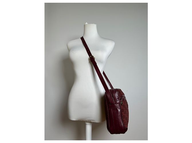 Céline Bolso de hombro de ante burdeos Celine Paris Triomphe Monogram de los años 70 - vista 8