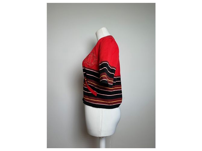Top Rayado Vintage Dior M Rojo Roja - vista 3