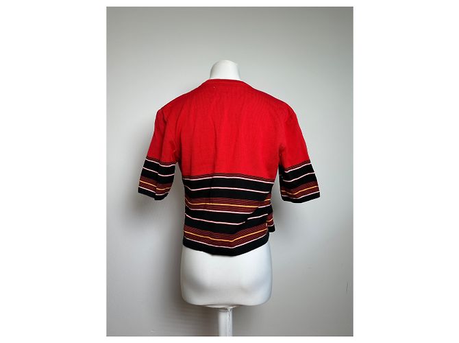 Top Rayado Vintage Dior M Rojo Roja - vista 4
