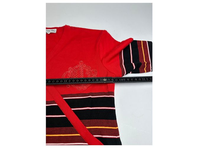 Top Rayado Vintage Dior M Rojo Roja - vista 6