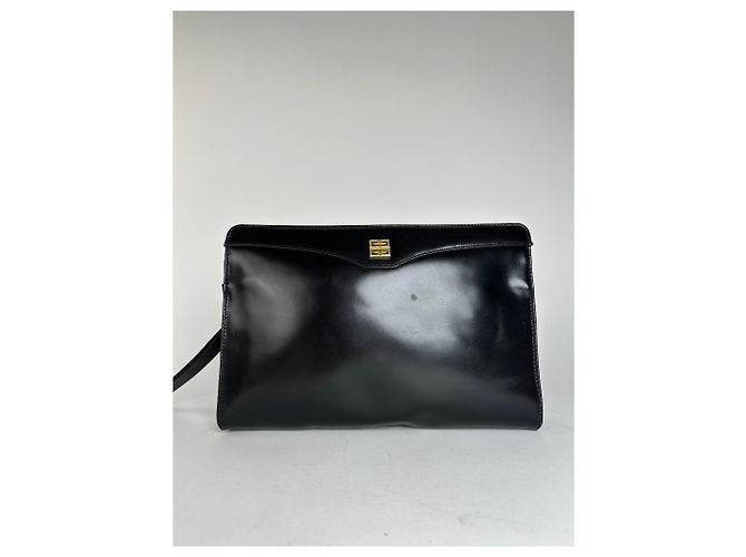 Clutch in pelle vintage Givenchy nera Nero - vista 13