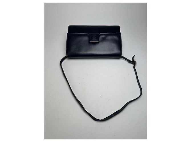 Vintage Givenchy Leder Schultertasche Marineblau - Ansicht 6
