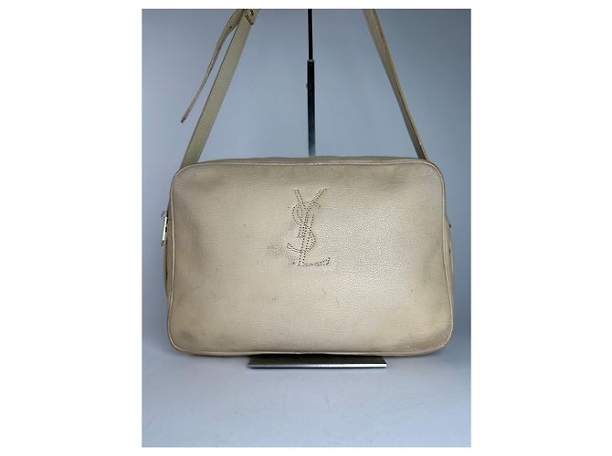 Vintage Yves Saint Laurent Ledertasche Beige - Ansicht 12