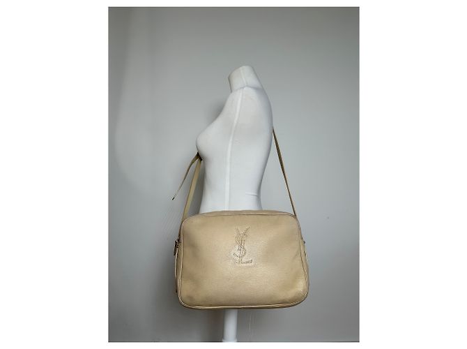 Vintage Yves Saint Laurent Ledertasche Beige - Ansicht 3