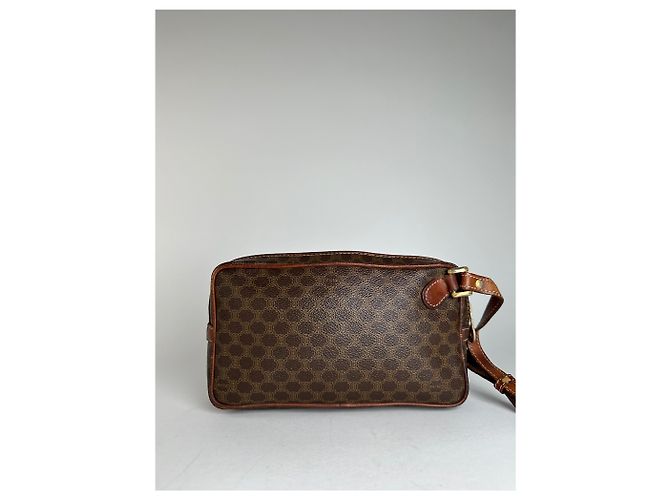 Céline Clutch in pelle monogramma Triomphe Celine Paris vintage marrone - vista 13
