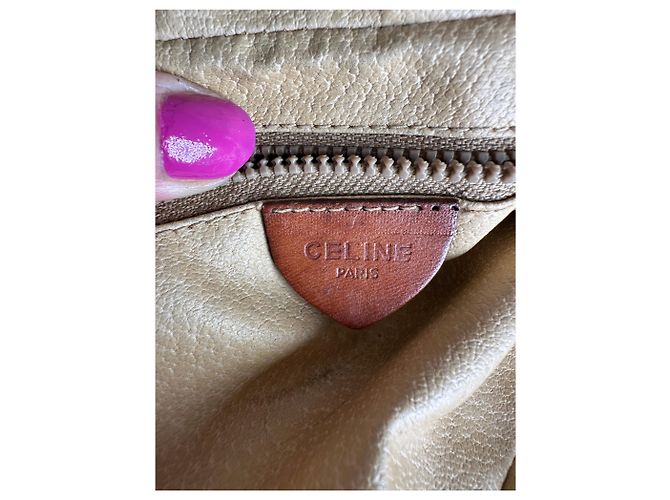 Céline Clutch in pelle monogramma Triomphe Celine Paris vintage marrone - vista 7