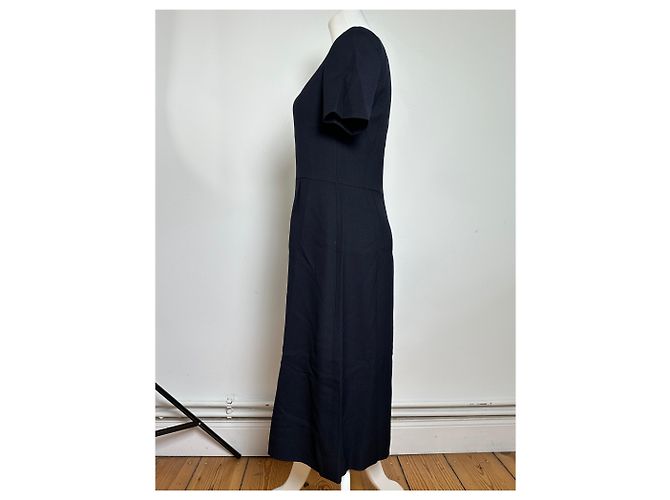 Vintage Courreges Wollkleid Navy M Marineblau - Ansicht 2