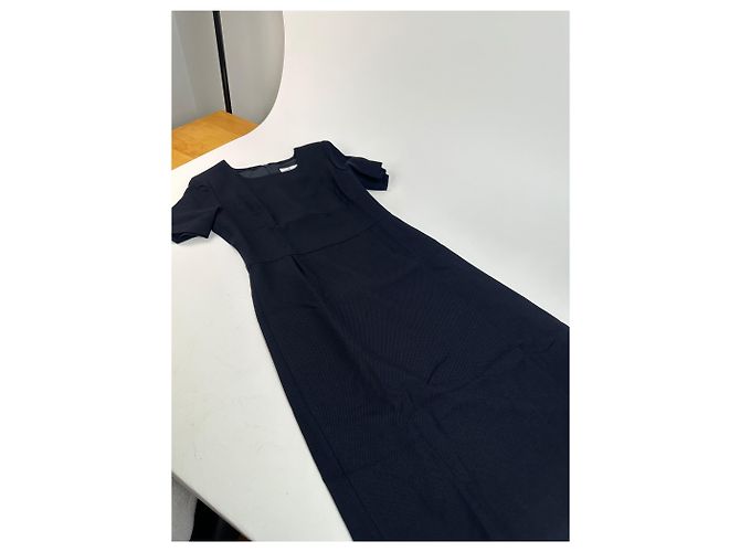Vintage Courreges Wollkleid Navy M Marineblau - Ansicht 6