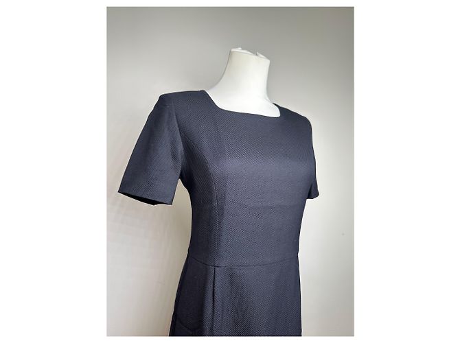 Vintage Courreges Wollkleid Navy M Marineblau - Ansicht 8
