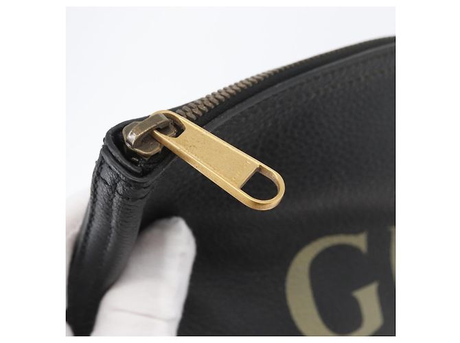Borsa a mano in pelle nera GUCCI 500981 Auth BSZ359 Nero - vista 8