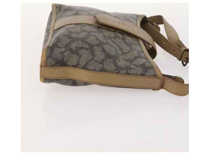 Borsa a Spalla SAINT LAURENT PVC 4 Set Grigio Bianco Auth fm5241 Marrone - vista 10