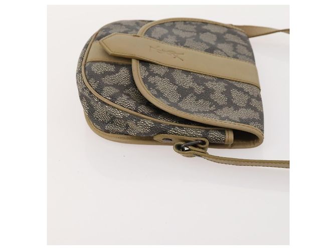 Borsa a Spalla SAINT LAURENT PVC 4 Set Grigio Bianco Auth fm5241 Marrone - vista 16